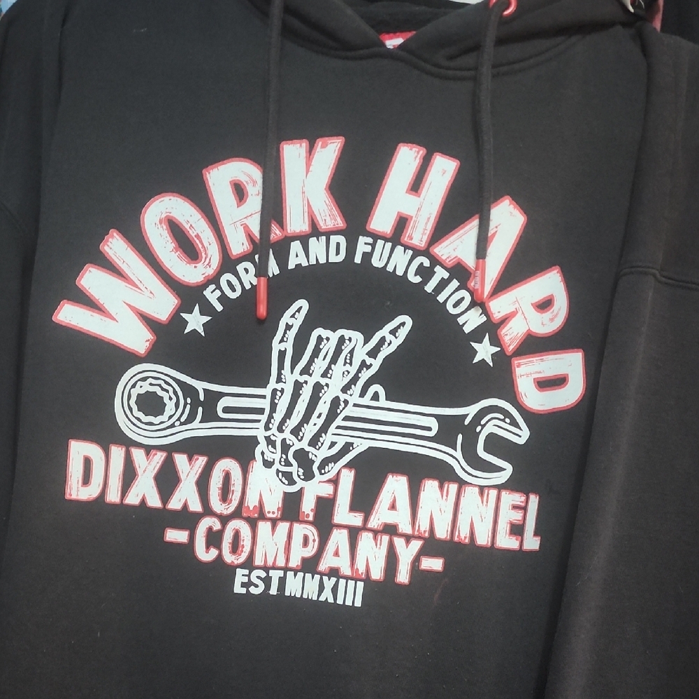 DIXXON Black Hoodie with Red Accents